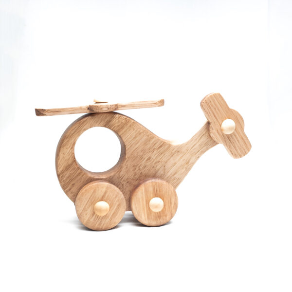 Handcrafted Wooden Helicopter Toy – Eco-Friendly & Safe for Toddlers