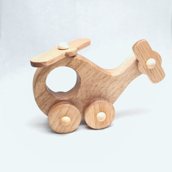 Handcrafted Wooden Helicopter Toy – Eco-Friendly & Safe for Toddlers