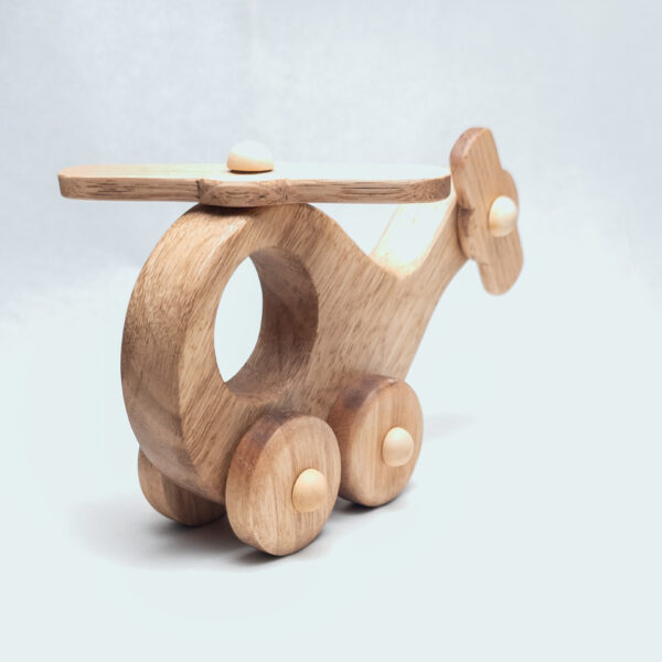 Handcrafted Wooden Helicopter Toy – Eco-Friendly & Safe for Toddlers
