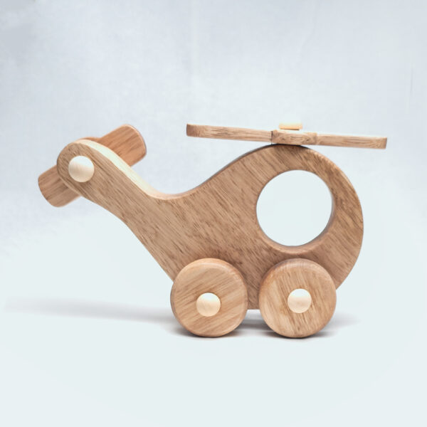 Handcrafted Wooden Helicopter Toy – Eco-Friendly & Safe for Toddlers